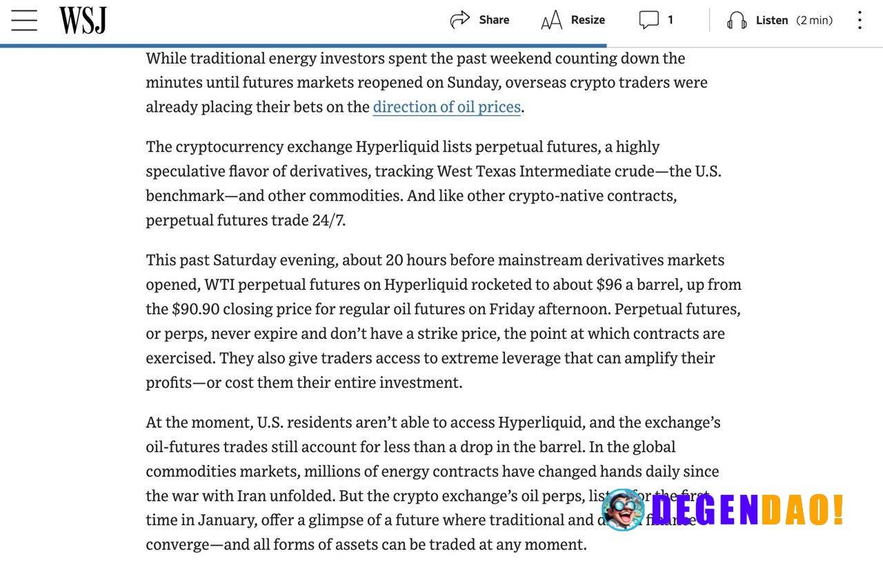 Wall Street Journal Reports on 24/7 Oil Futures on Hyperliquid Source: https://www.wsj.com/finance/commodities-futures/o...