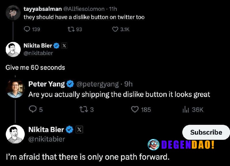 Does X (Twitter) Really Need a Dislike Button? Source: https://x.com/nikitabier/status/2034112725601948024 _ 〽️ Crypto P...