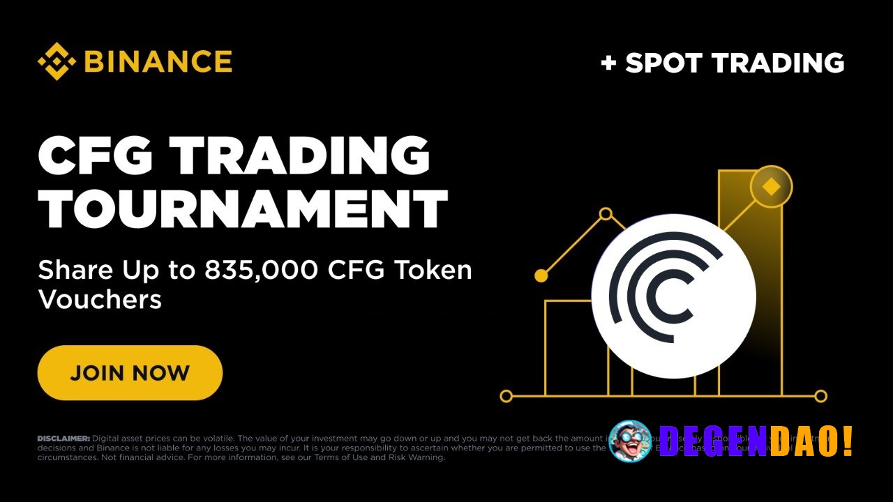 CFG Trading Tournament: Trade to Share Up to 835,000 CFG Token Vouchers Binance is thrilled to launch a Centrifuge (CFG)...