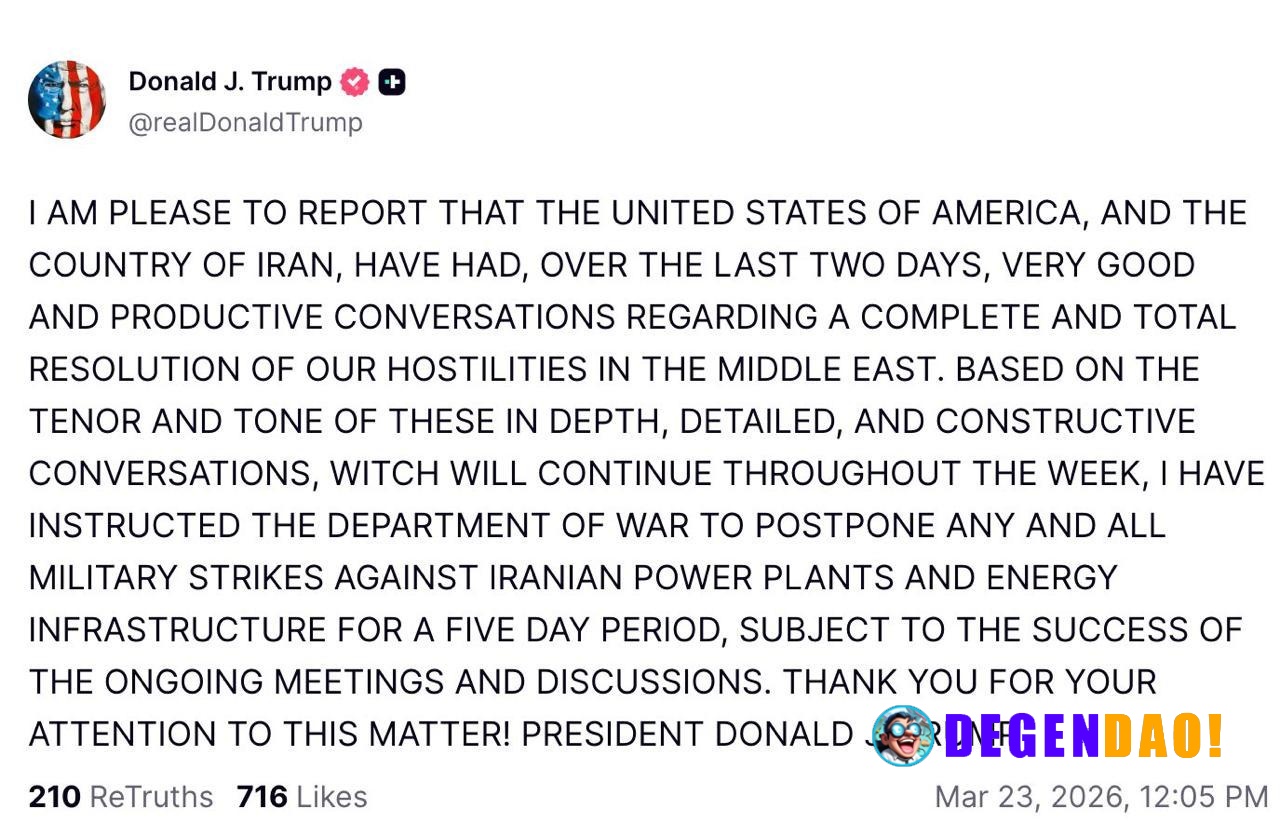 Trump Announces 5-Day Pause on Iran Strikes Amid Ceasefire Talks > The U.S. and Iran have held constructive talks toward...