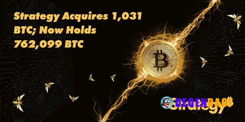 Microstrategy Acquires Additional 1,031 BTC at ~$74,326 Per BTC, Now Holds 762,099 BTC Source: https://x.com/saylor/stat...