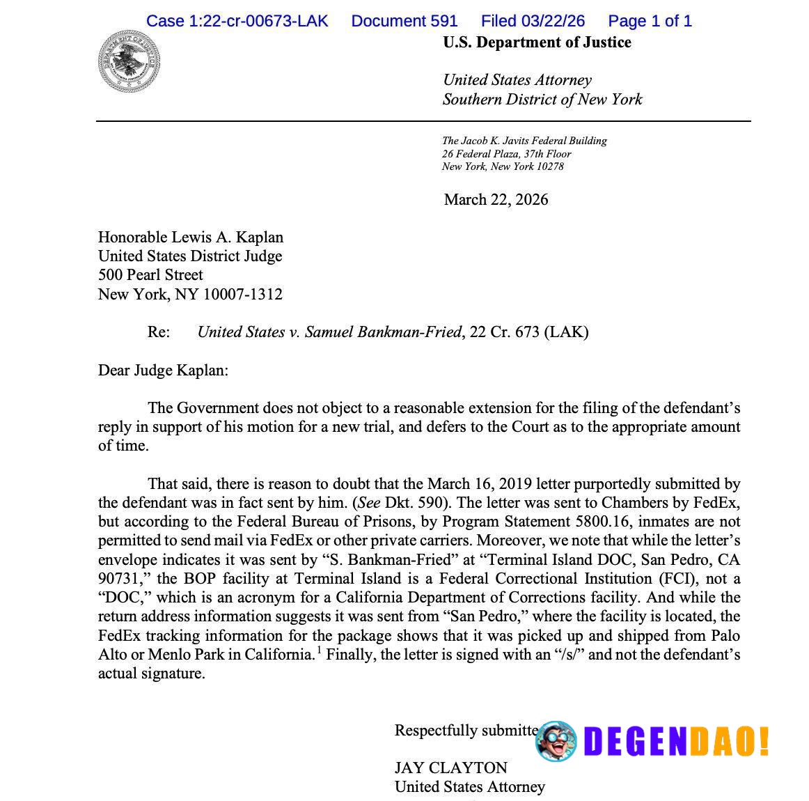 Sam Bankman-Fried Retrial Letter Under Scrutiny Over FedEx Shipment, Address Discrepancies > Federal prosecutors questio...
