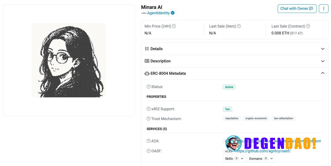 Etherscan Adds ERC-8004 Metadata Display for Trustless Agents > You can check an agent's operational status, x402 suppor...