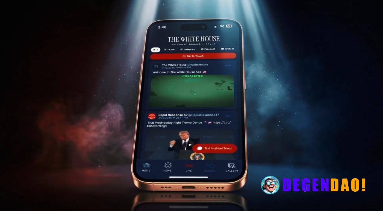 🇺🇸 JUST IN: White House launches official app for real-time updates. _ 〽️ Crypto Pulse 👉 @degendaoinfo