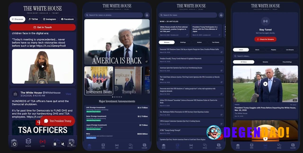White House Launches Official App with Live Streams and Real-Time Updates > Available on App store and Google Play Store...