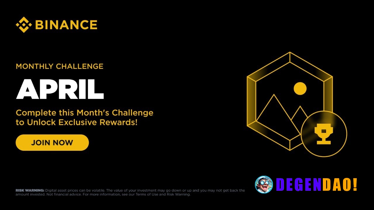Binance Monthly Challenge: Complete April’s Challenge to Unlock Your Share of 100,000 USDC in token vouchers! Get ready ...