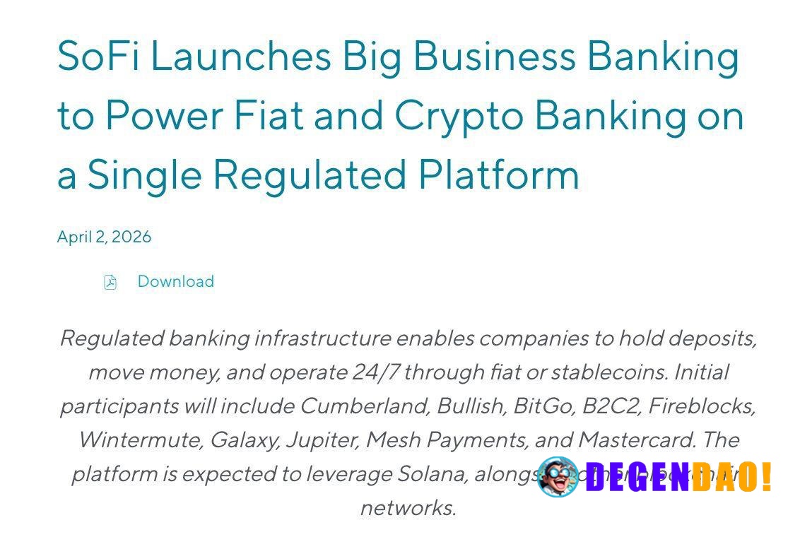 SoFi Launches Big Business Banking > A regulated infrastructure that gives enterprises the power to hold deposits, move ...