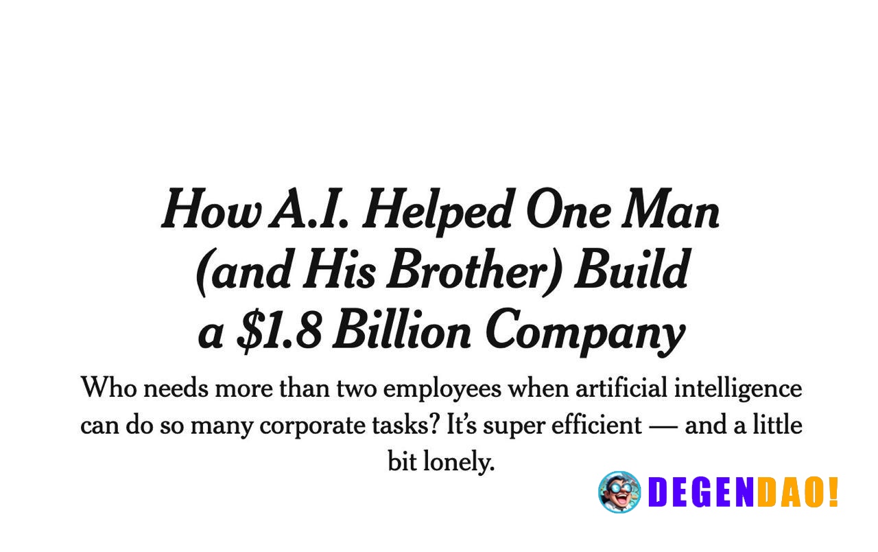 How A.I. Helped Build a $1.8 Billion Company with Just Two Employees > Matthew Gallagher used AI tools to launch Medvi, ...