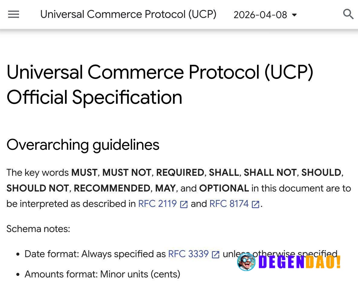 Universal Commerce Protocol (UCP 2026-04-08) UCP version 2026-04-08 introduces major agentic commerce upgrades including...
