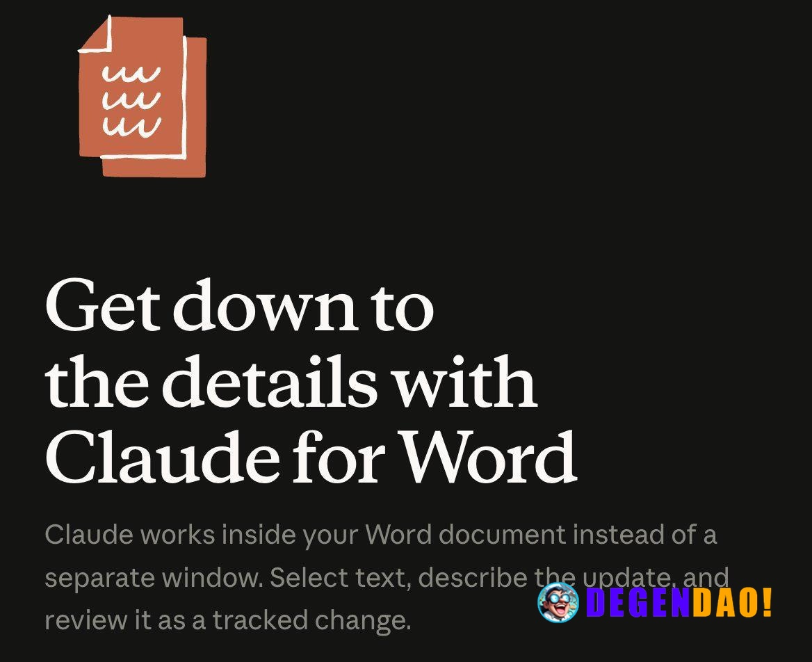 Claude for Word is Now Available in Beta > It enable user to draft, edit, & revise documents directly from the sidebar, ...