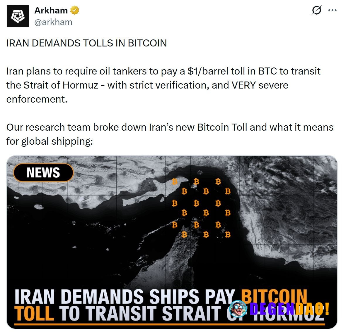 ⚡ NEW: Paying Iran in crypto could trigger serious sanctions violations for shipping firms, per Chainalysis. _ 〽️ Crypto...