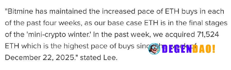 Bitmine Has Added Additional 71,524 ETH , and Now Holds 4,874,858 ETH Source: https://www.prnewswire.com/news-releases/b...
