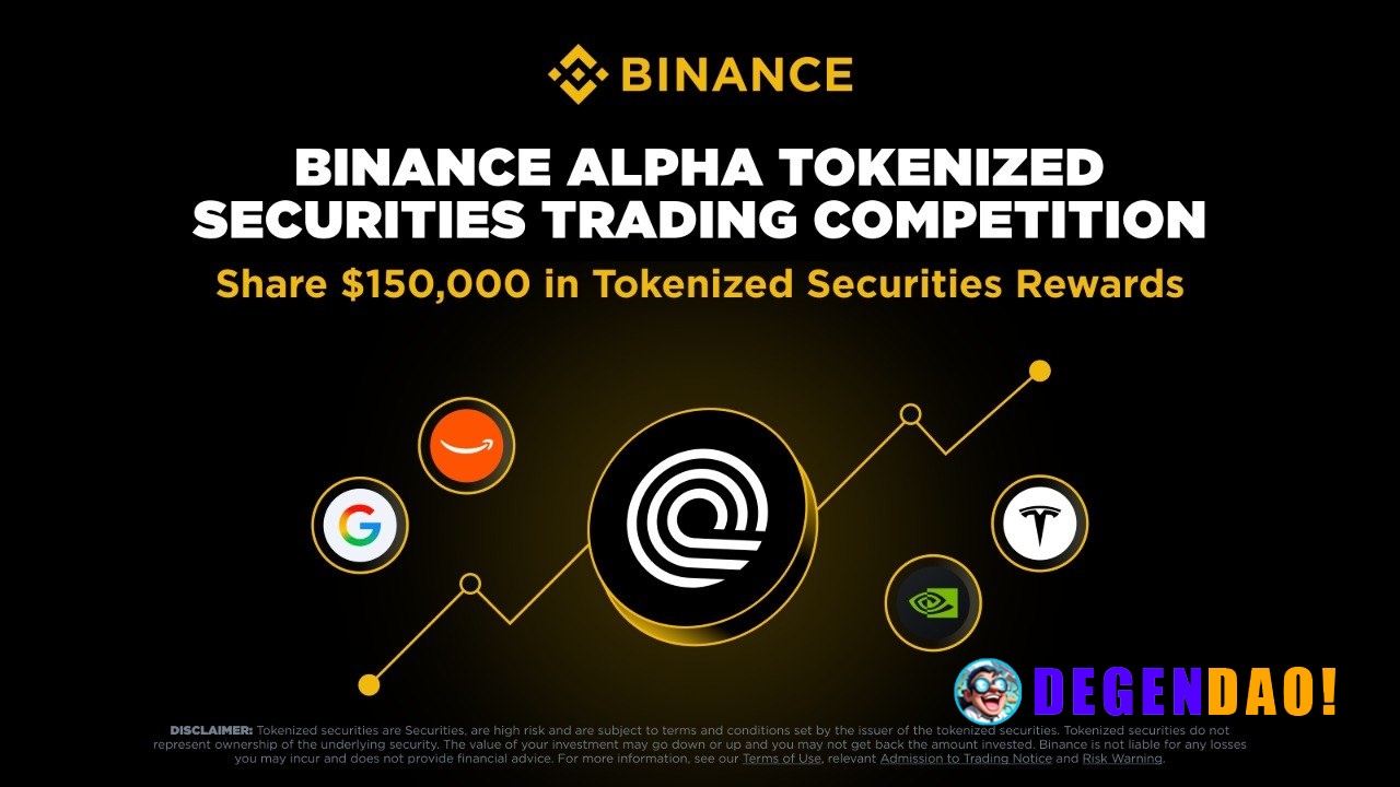Trade Tokenized Securities on Binance Alpha and Share $150,000 in Tokenized Securities Rewards! Binance Wallet is excite...