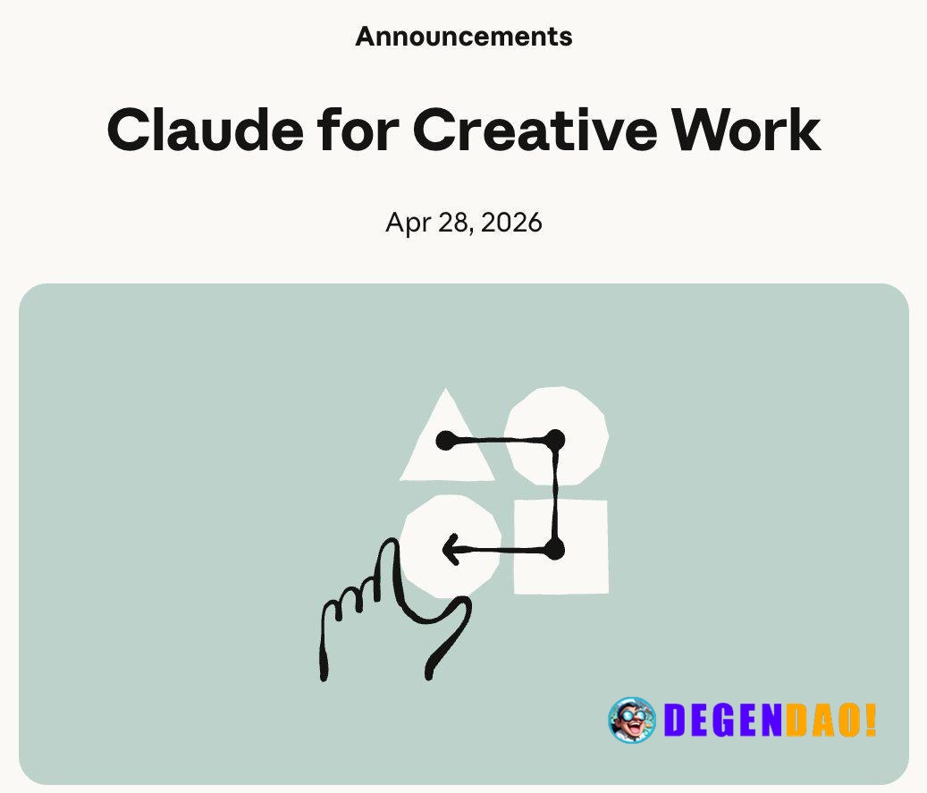 Claude for Creative Work > With a coalition of partners including Blender, Autodesk, Adobe, Ableton, and Splice, Anthrop...