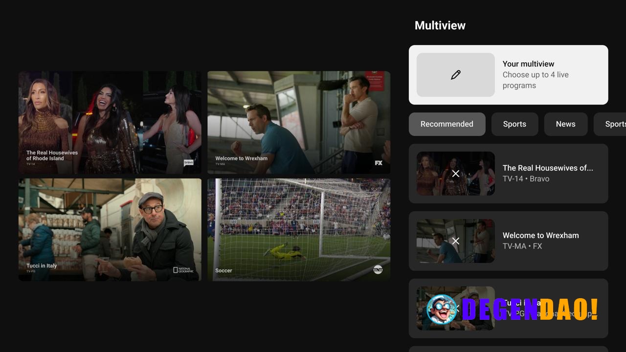YouTube Launches Fully Customizable Multiview Feature on YouTube TV > YouTube introduces a new multiview builder on YouT...