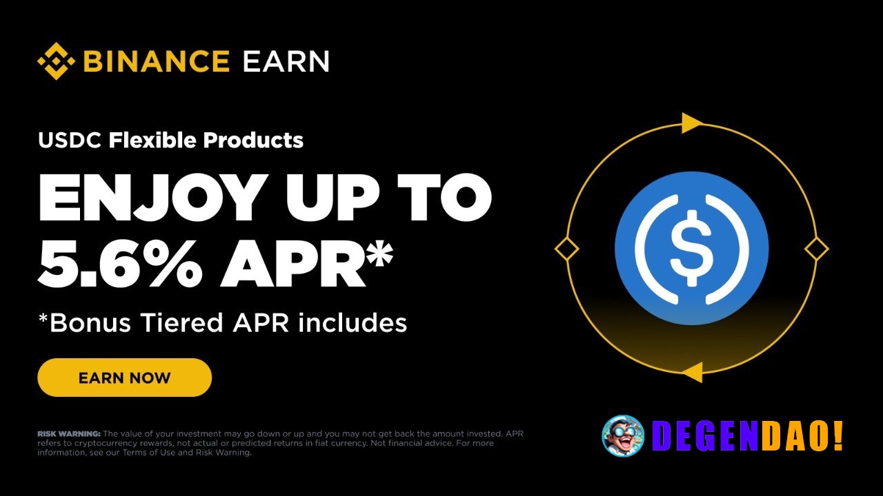 Binance Earn: Enjoy Up to 5.6% APR with USDC Flexible Products (2026-05-01) Binance Earn is excited to renew the campaig...