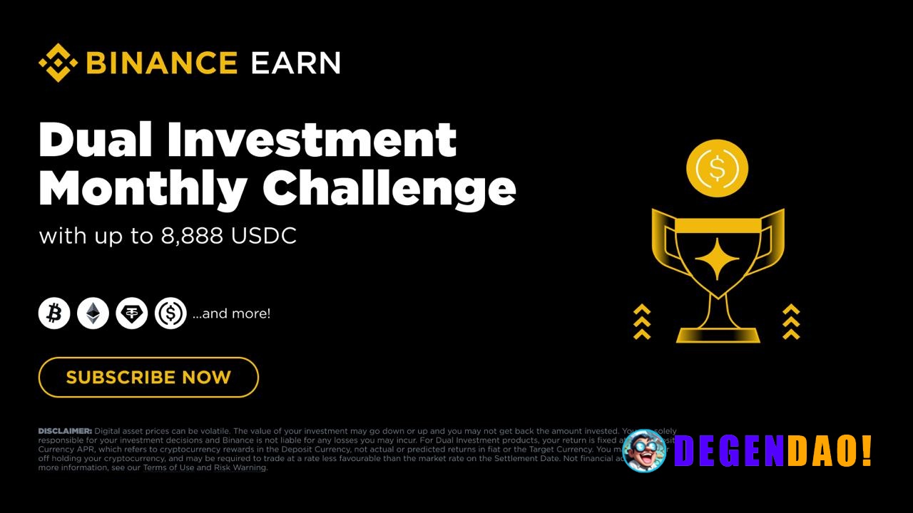 Binance Earn May Monthly Challenge: Earn Up to 8,888 USDC Rewards on Dual Investment Binance Earn presents the May Month...