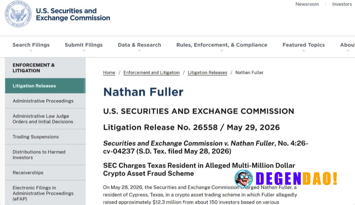 🚨 JUST IN: The SEC says a Texas man spent $6.2M of investor funds on personal expenses while marketing fake AI crypto tr...
