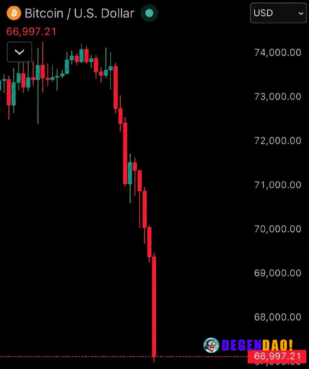 JUST IN: Bitcoin crashes under $67,000 $700,000,000 liquidated from the crypto market in the past 2 hours. _ 〽️ Crypto P...