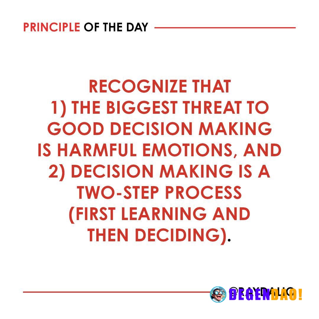 Ray Dalio on Decision Making > Learning must come before deciding. Deciding is the process of choosing which knowledge s...