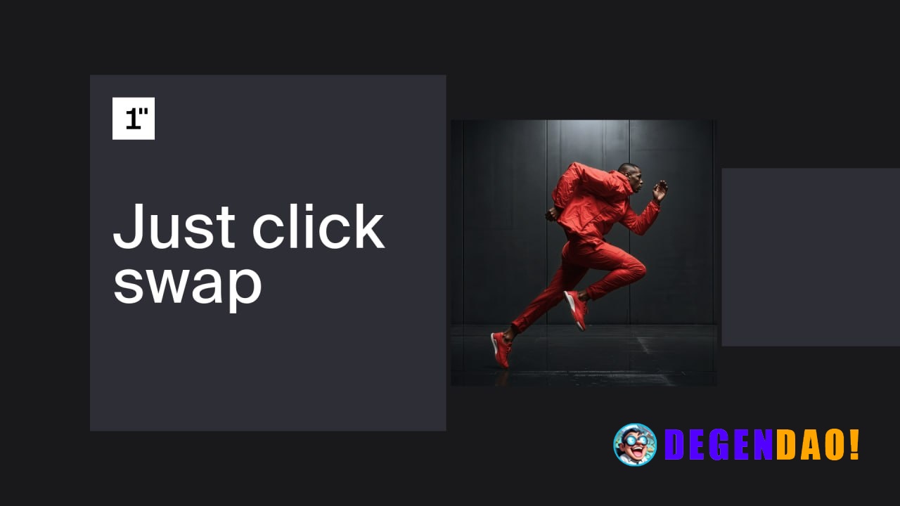 Just click swap Swap tokens 80% faster across chains. 🖤 1inch.com _ 〽️ Crypto Pulse 👉 @degendaoinfo