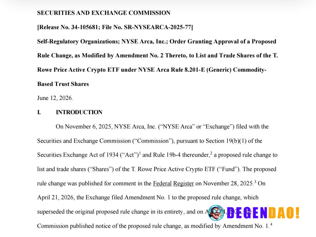 🔥 LATEST: The SEC approved T. Rowe Price’s multi-asset crypto ETF, which could include BTC, ETH, SOL, XRP, DOGE, SHIB an...