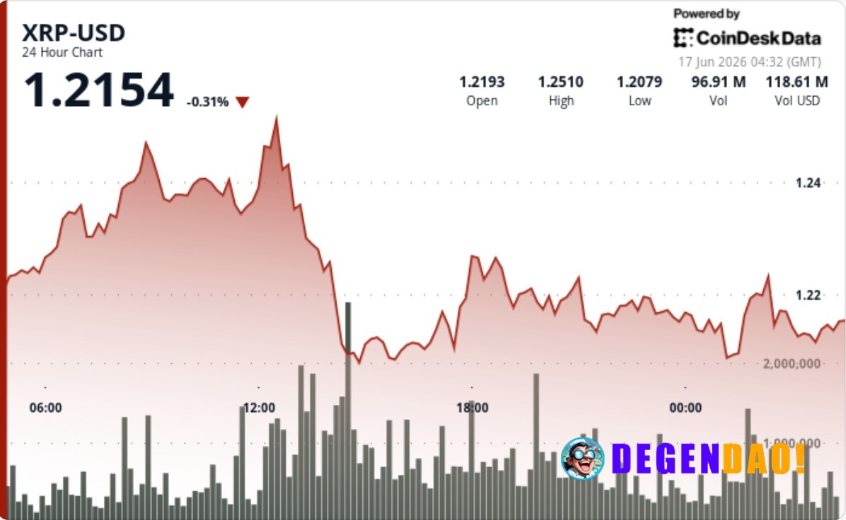 XRP gives back breakout gains, slipping below $1.23 on heavy selling XRP briefly traded above key resistance before sell...