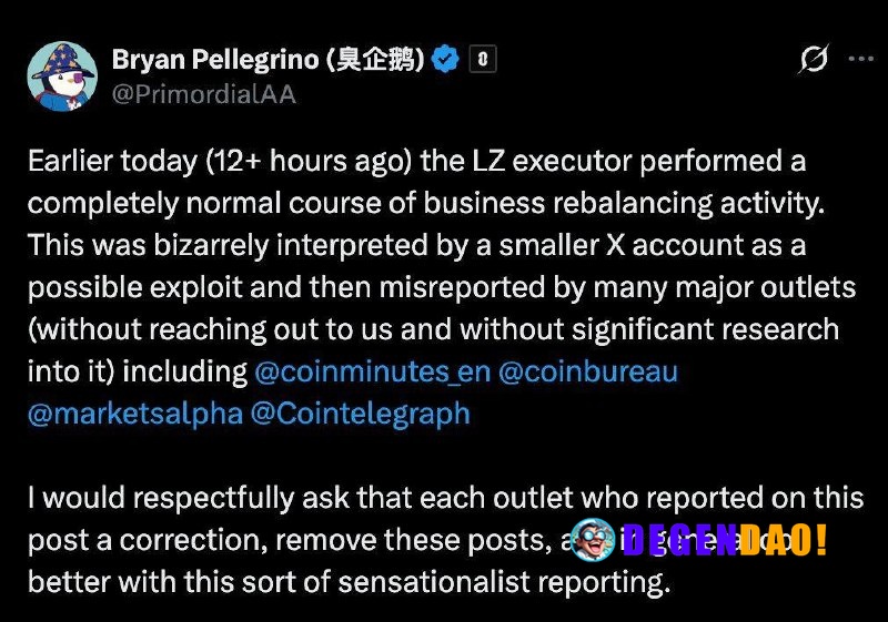 Fund Movement Was Part of Normal Operational Rebalancing. Not An Attack. No Funds at Risk Source: https://x.com/primordi...