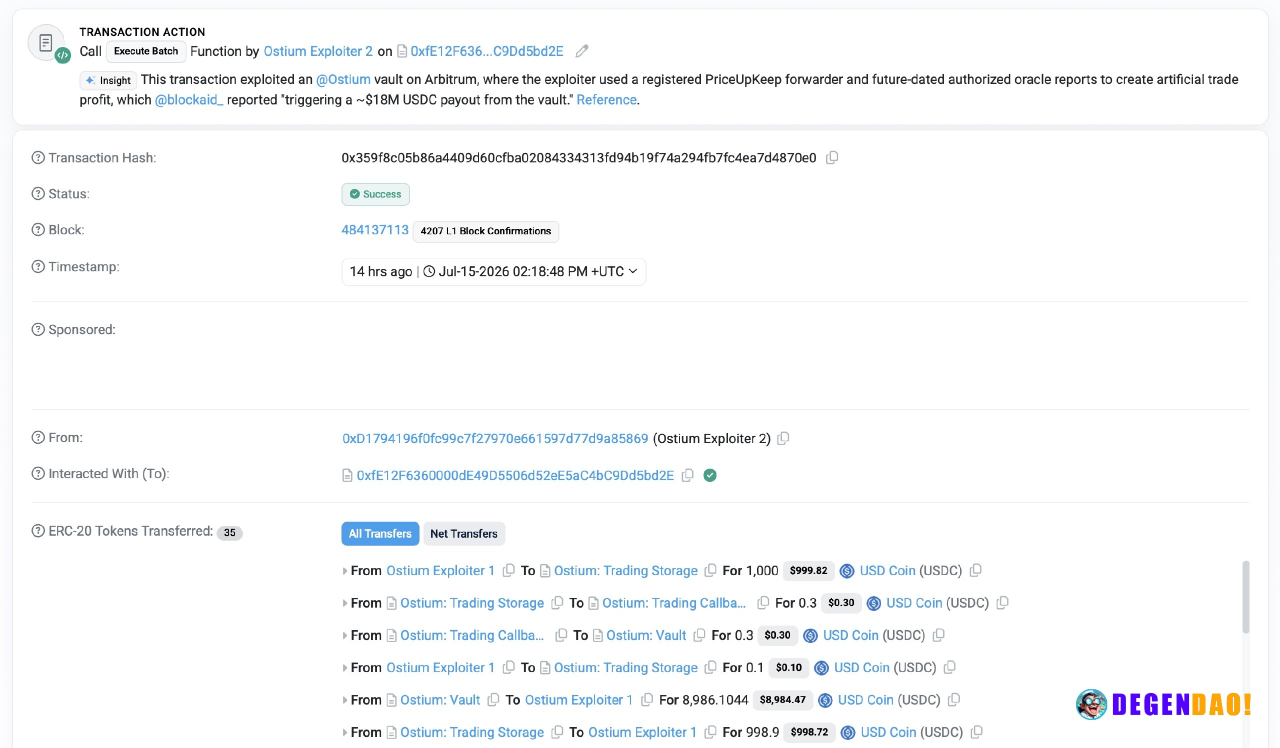 Ostium perpetuals DEX suffers $18 million oracle exploit – Link Ostium, an Arbitrum-based perpetuals exchange, lost abou...
