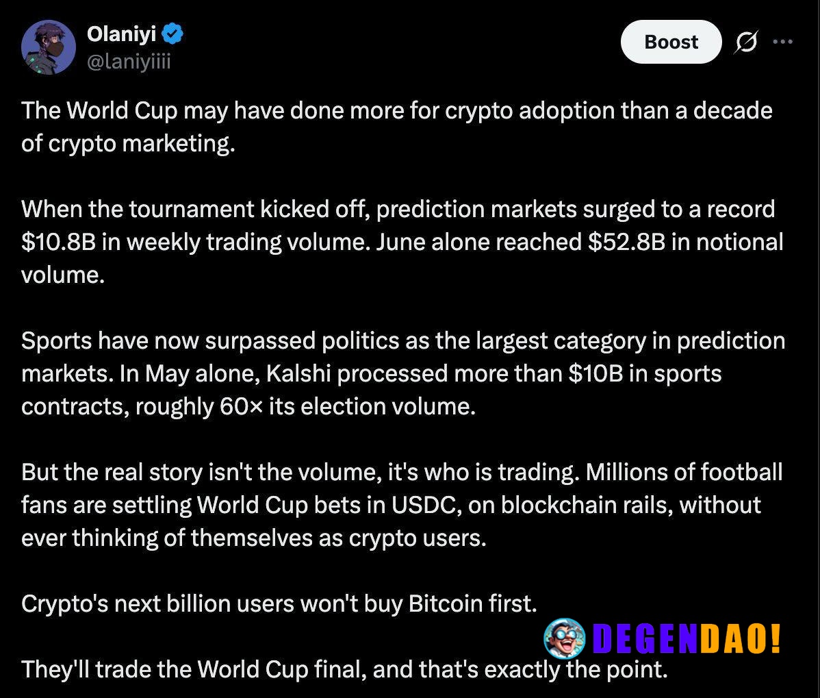Crypto's Next Billion Users Won't Buy Bitcoin First, They'll Trade the World's Biggest Moments, and that's Exactly the P...
