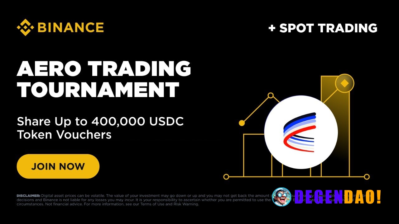 AERO Trading Tournament: Trade to Share Up to 400,000 USDC Token Vouchers Binance is thrilled to launch a Aerodrome (AER...