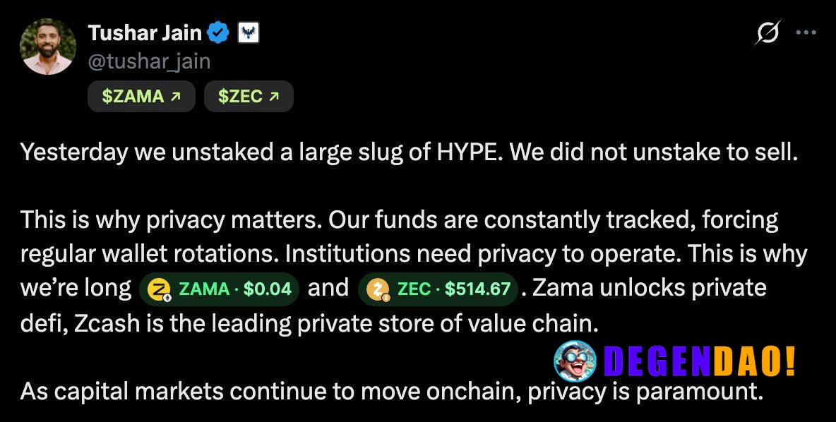 Multicoin Capital Unstaked $120M in $HYPE Across 3 Wallets Yesterday, Says It's Not Selling > “Yesterday we unstaked a l...
