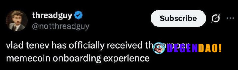 Welcome to the Trenches Vlad Source: https://x.com/notthreadguy/status/2080350692305195084 _ 〽️ Crypto Pulse 👉 @degendao...