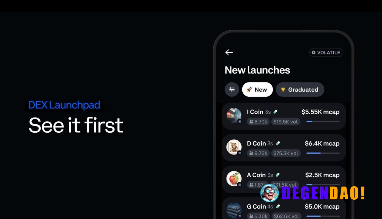 Coinbase Introduces “New Launches” Tab > Allowing users to find and trade Base or Solana tokens as soon as they’re live ...