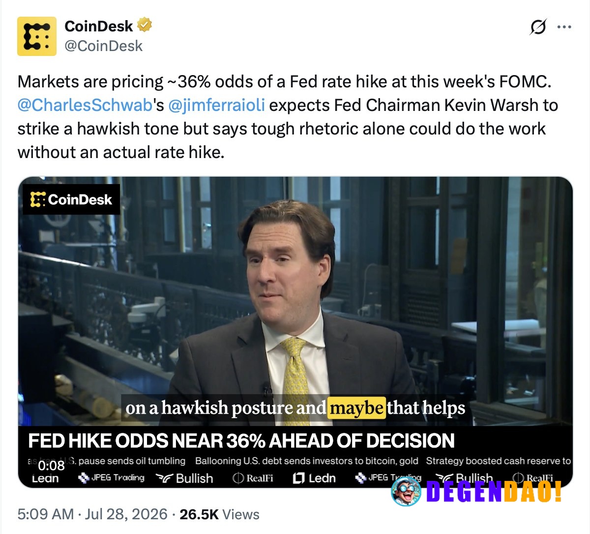 Fed rate decision this week: markets price ≈36% odds of surprise 25bps hike – Link The Fed meets July 28–29, with market...