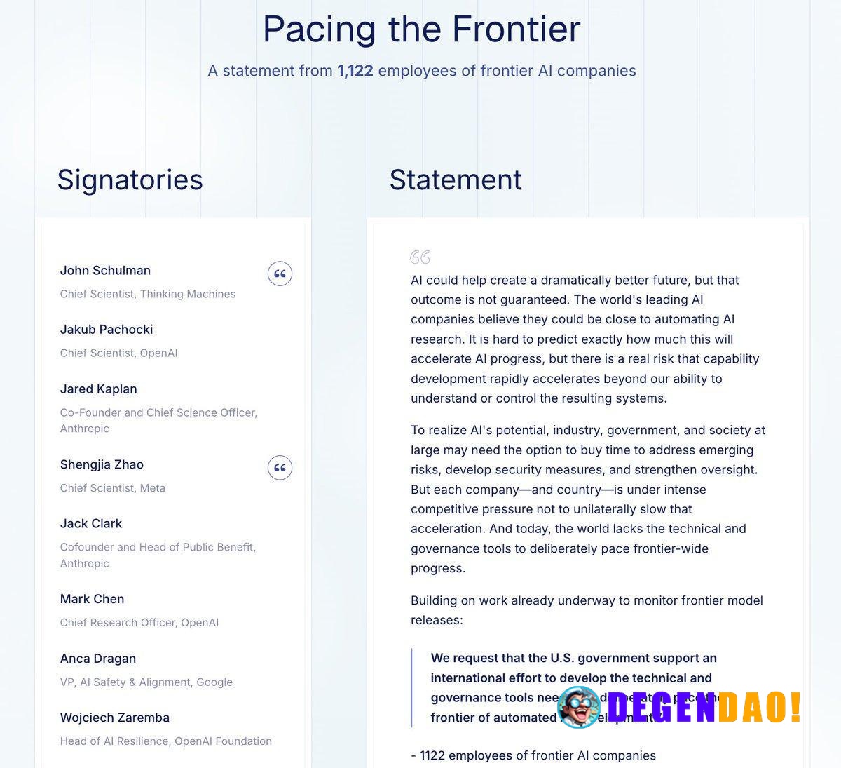 Over 1,100 Frontier AI Lab Employees Sign Letter Urging Deliberate Pace for AI Development > Over 1,100 frontier AI lab ...